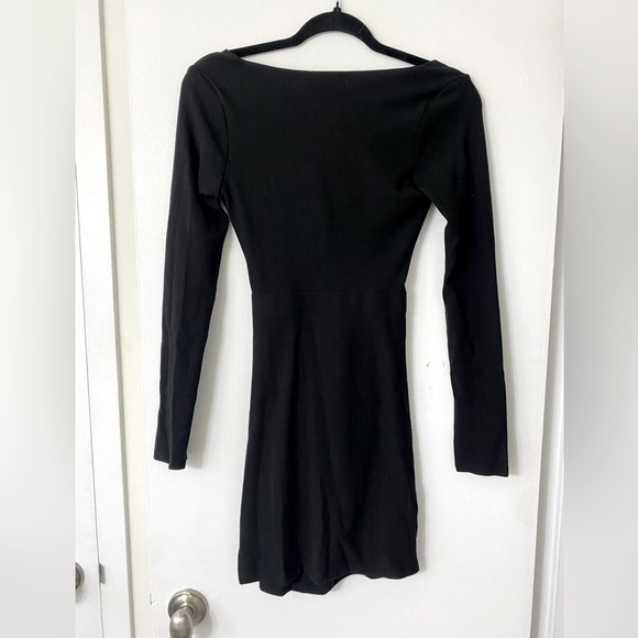 Fore Bloomingdales Black Cut Out Long Sleeve Mini Dress - Picture 3 of 6